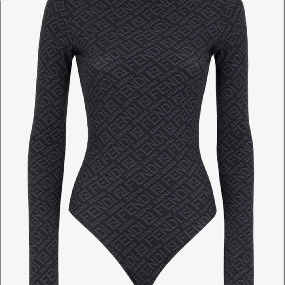 FENDI SKIMS MOCK NECK LONG SLEEVE BODYSUIT